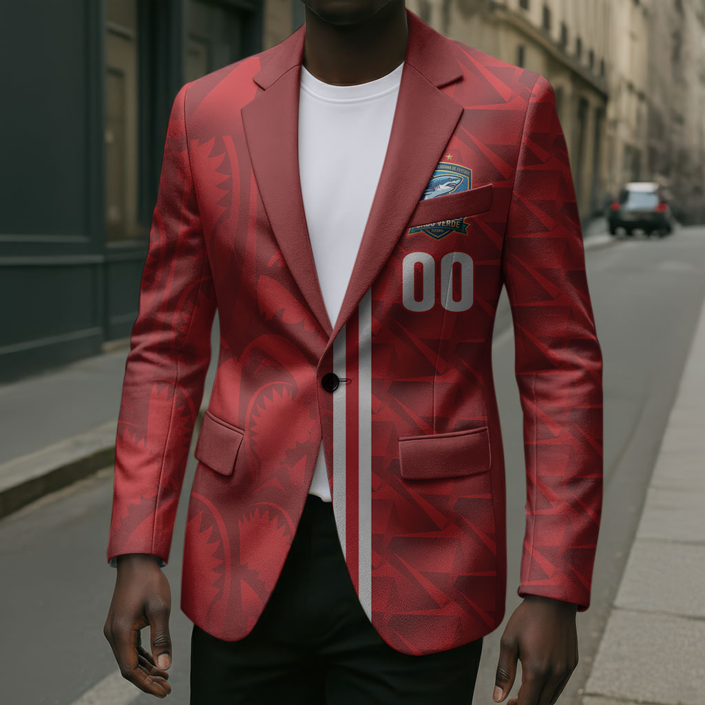 Cabo Verde Kopa di Mundu Custom Blazer Atlantic Waves Red Edition
