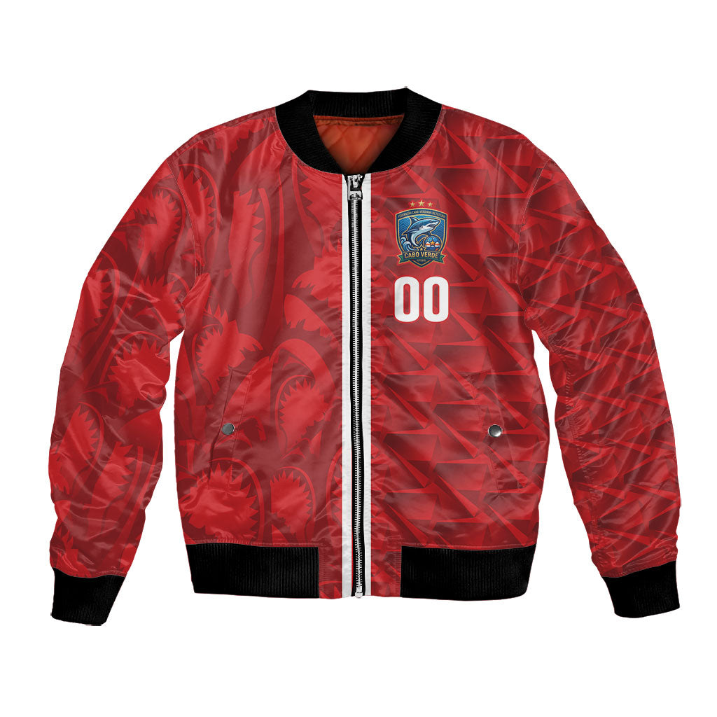 Cabo Verde Kopa di Mundu Custom Bomber Jacket Atlantic Waves Red Edition