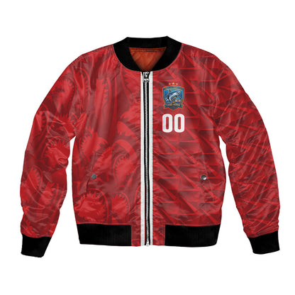 Cabo Verde Kopa di Mundu Custom Bomber Jacket Atlantic Waves Red Edition