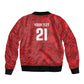 Cabo Verde Kopa di Mundu Custom Bomber Jacket Atlantic Waves Red Edition