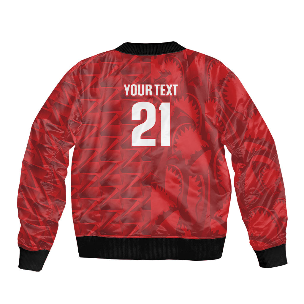 Cabo Verde Kopa di Mundu Custom Bomber Jacket Atlantic Waves Red Edition
