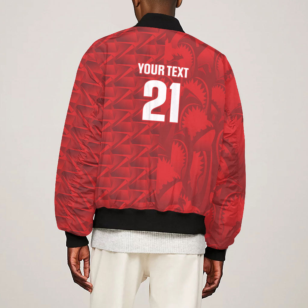Cabo Verde Kopa di Mundu Custom Bomber Jacket Atlantic Waves Red Edition