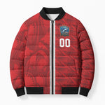Cabo Verde Kopa di Mundu Custom Bomber Puffer Jacket Atlantic Waves Red Edition