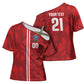 Cabo Verde Kopa di Mundu Custom Cross Shoulder Shirt Atlantic Waves Red Edition