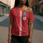 Cabo Verde Kopa di Mundu Custom Cross Shoulder Shirt Atlantic Waves Red Edition