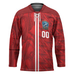 Cabo Verde Kopa di Mundu Custom Hockey Jersey Atlantic Waves Red Edition