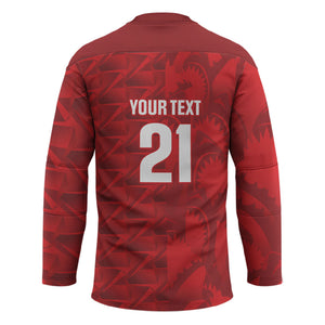 Cabo Verde Kopa di Mundu Custom Hockey Jersey Atlantic Waves Red Edition