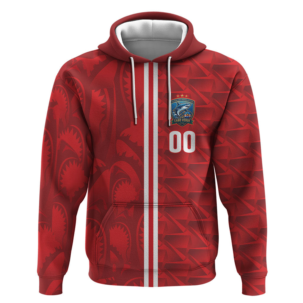 Cabo Verde Kopa di Mundu Custom Hoodie Atlantic Waves Red Edition