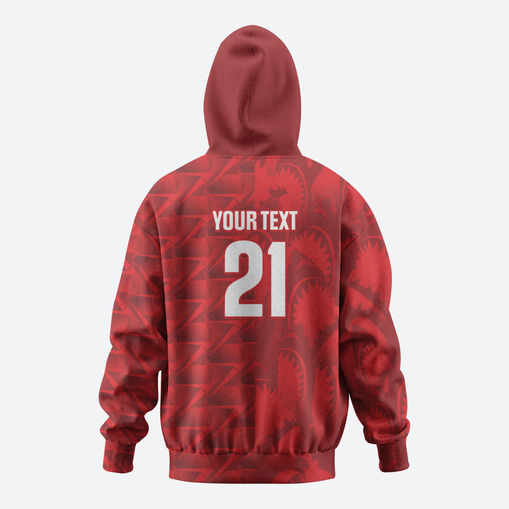 Cabo Verde Kopa di Mundu Custom Hoodie Atlantic Waves Red Edition