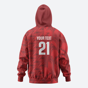 Cabo Verde Kopa di Mundu Custom Hoodie Atlantic Waves Red Edition