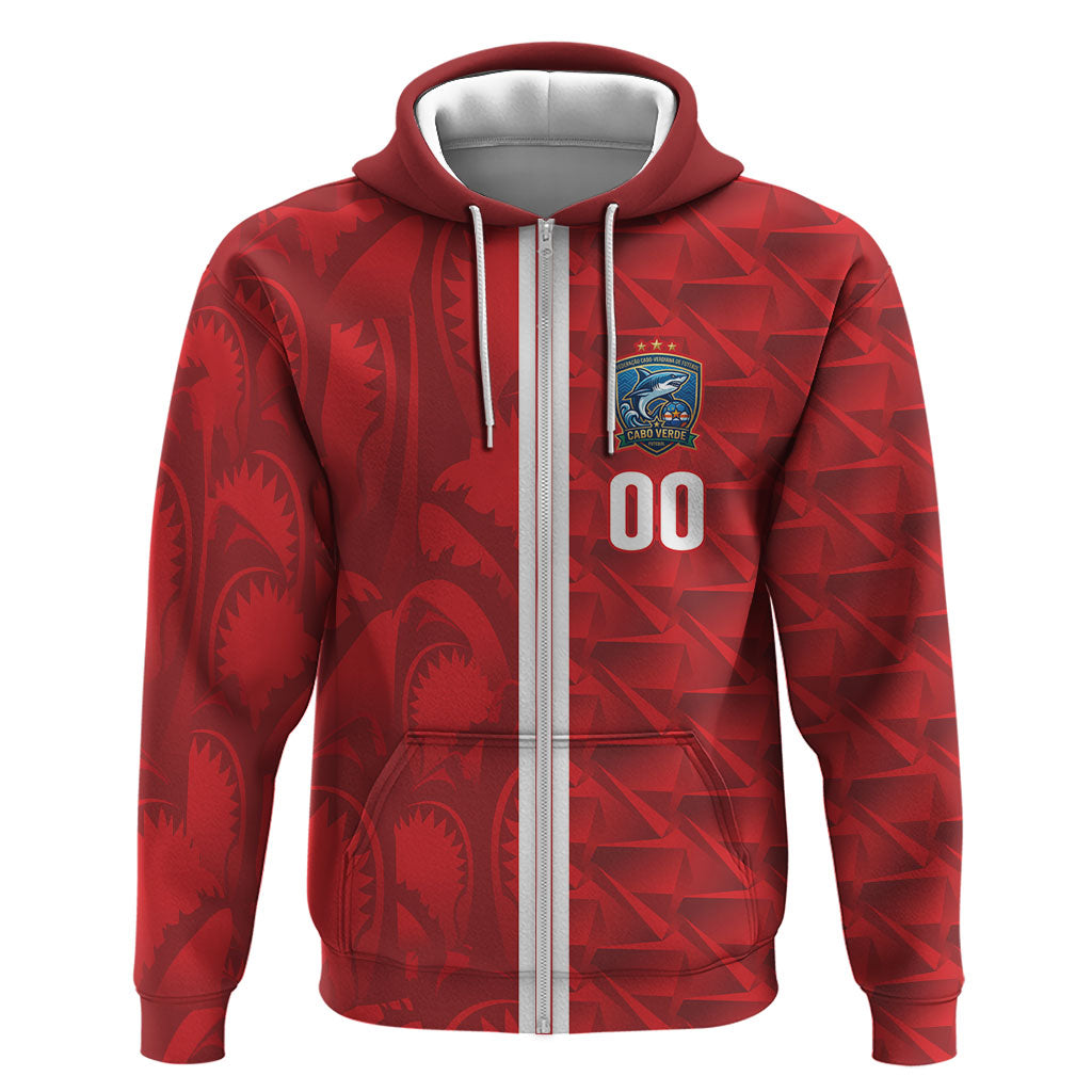 Cabo Verde Kopa di Mundu Custom Hoodie Atlantic Waves Red Edition