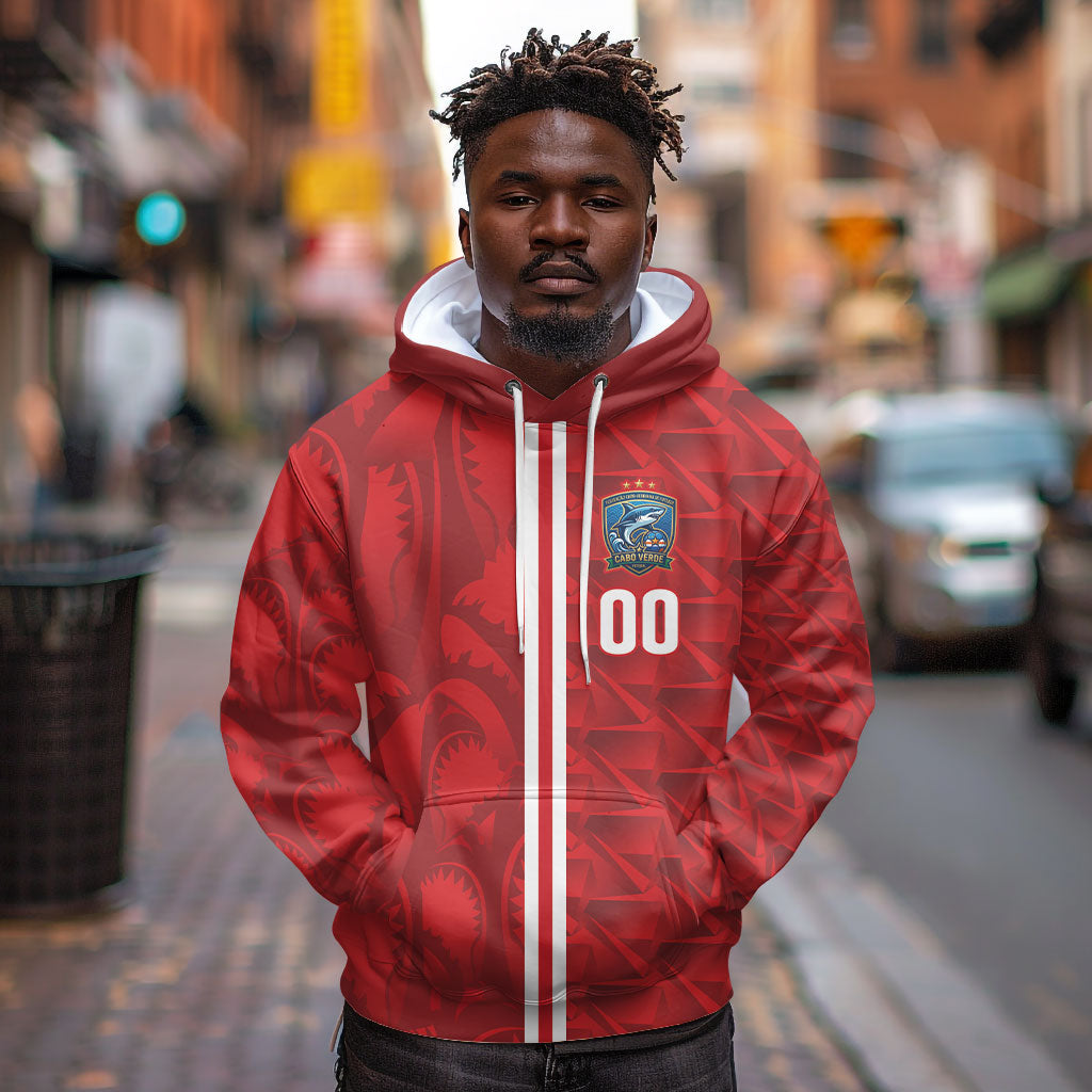 Cabo Verde Kopa di Mundu Custom Hoodie Atlantic Waves Red Edition