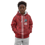 Cabo Verde Kopa di Mundu Custom Kid Hoodie Atlantic Waves Red Edition