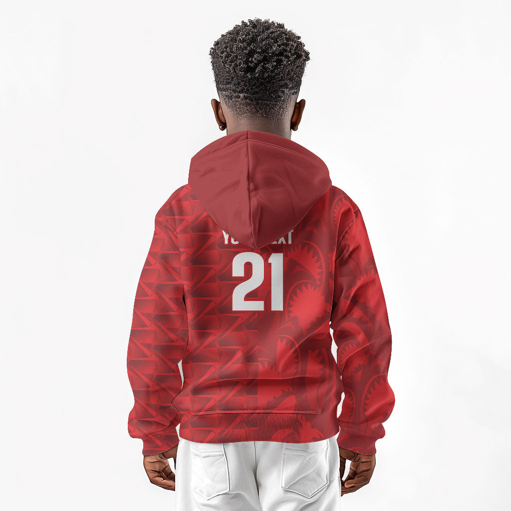 Cabo Verde Kopa di Mundu Custom Kid Hoodie Atlantic Waves Red Edition