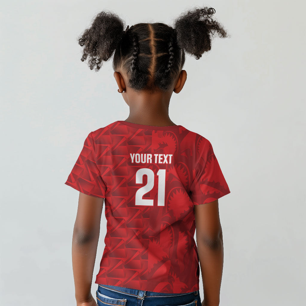 Cabo Verde Kopa di Mundu Custom Kid T shirt Atlantic Waves Red Edition