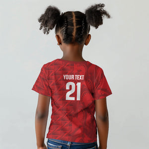 Cabo Verde Kopa di Mundu Custom Kid T shirt Atlantic Waves Red Edition