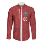 Cabo Verde Kopa di Mundu Custom Long Sleeve Button Shirt Atlantic Waves Red Edition