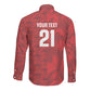 Cabo Verde Kopa di Mundu Custom Long Sleeve Button Shirt Atlantic Waves Red Edition