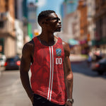 Cabo Verde Kopa di Mundu Custom Men Tank Top Atlantic Waves Red Edition