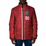 Cabo Verde Kopa di Mundu Custom Padded Jacket Atlantic Waves Red Edition
