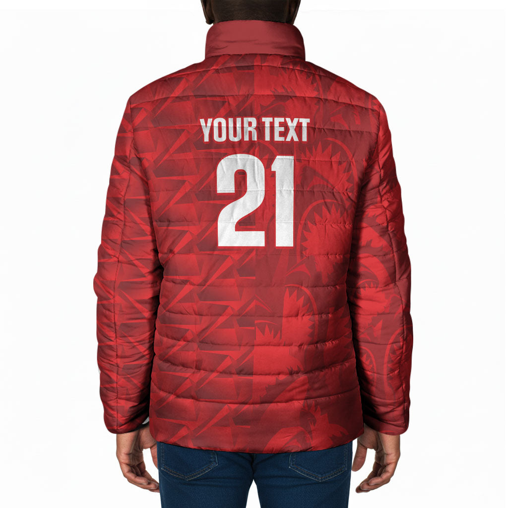 Cabo Verde Kopa di Mundu Custom Padded Jacket Atlantic Waves Red Edition