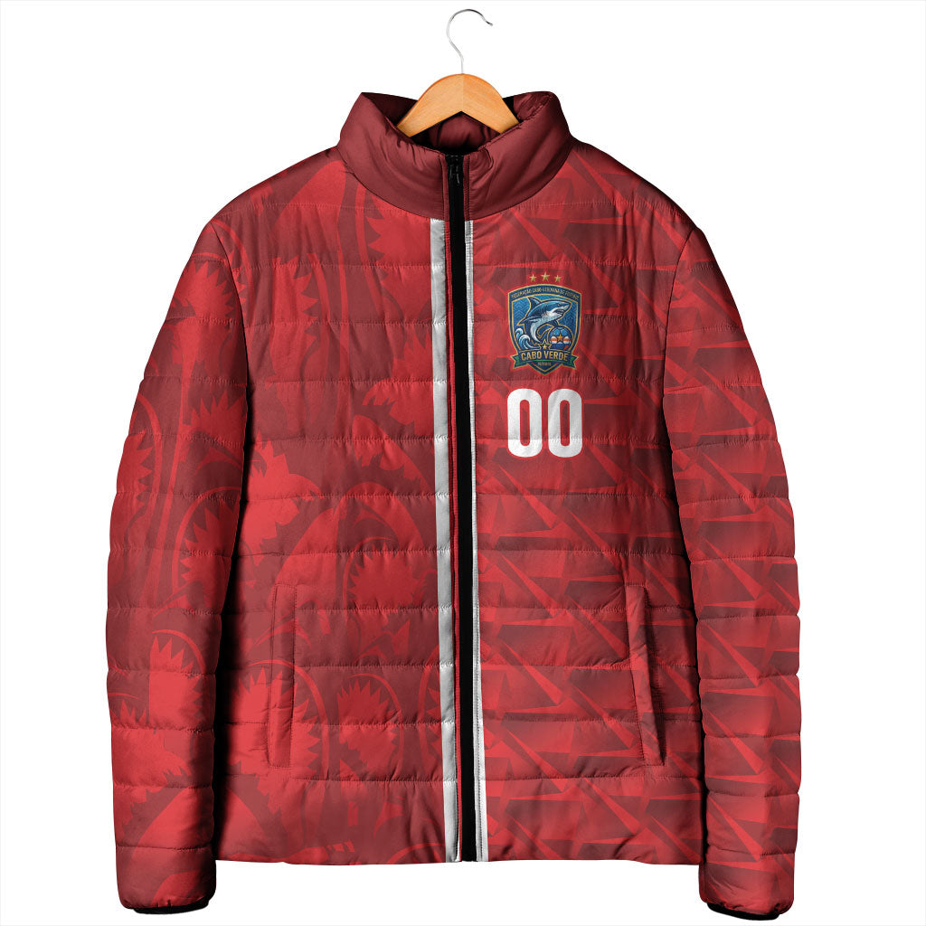 Cabo Verde Kopa di Mundu Custom Padded Jacket Atlantic Waves Red Edition
