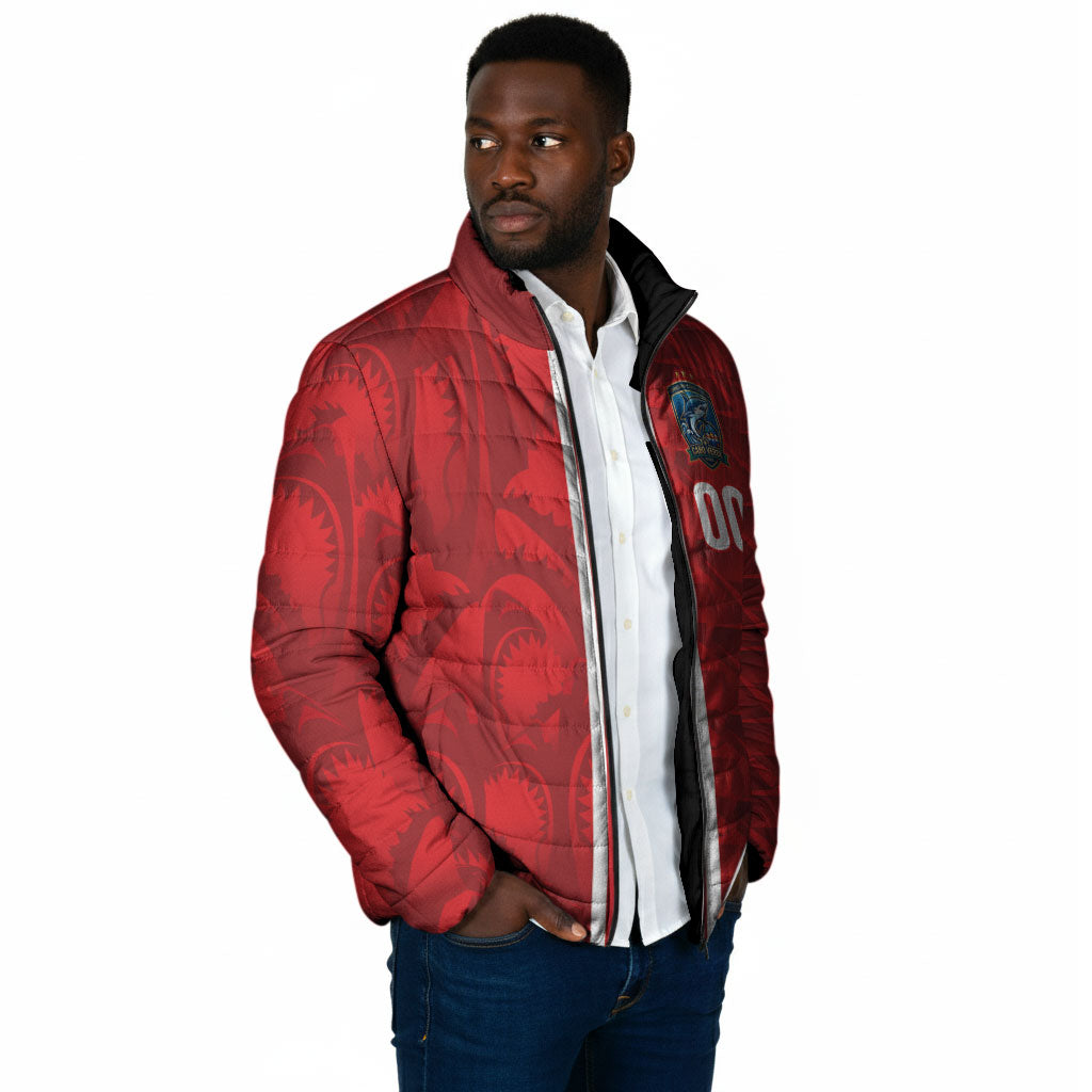 Cabo Verde Kopa di Mundu Custom Padded Jacket Atlantic Waves Red Edition