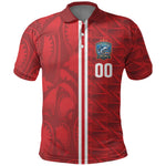 Cabo Verde Kopa di Mundu Custom Polo Shirt Atlantic Waves Red Edition