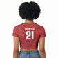 Cabo Verde Kopa di Mundu Custom Raglan Cropped T shirt Atlantic Waves Red Edition