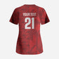 Cabo Verde Kopa di Mundu Custom Scrub Top Atlantic Waves Red Edition