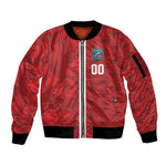 Cabo Verde Kopa di Mundu Custom Sleeve Zip Bomber Jacket Atlantic Waves Red Edition