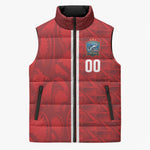Cabo Verde Kopa di Mundu Custom Sleeveless Puffer Jacket Atlantic Waves Red Edition