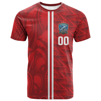 Cabo Verde Kopa di Mundu Custom T shirt Atlantic Waves Red Edition