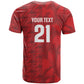 Cabo Verde Kopa di Mundu Custom T shirt Atlantic Waves Red Edition