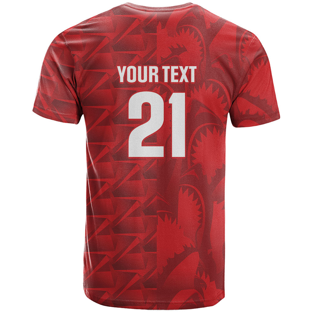 Cabo Verde Kopa di Mundu Custom T shirt Atlantic Waves Red Edition