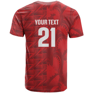 Cabo Verde Kopa di Mundu Custom T shirt Atlantic Waves Red Edition