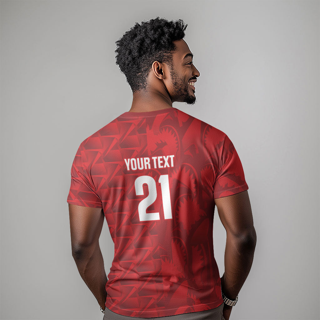 Cabo Verde Kopa di Mundu Custom T shirt Atlantic Waves Red Edition