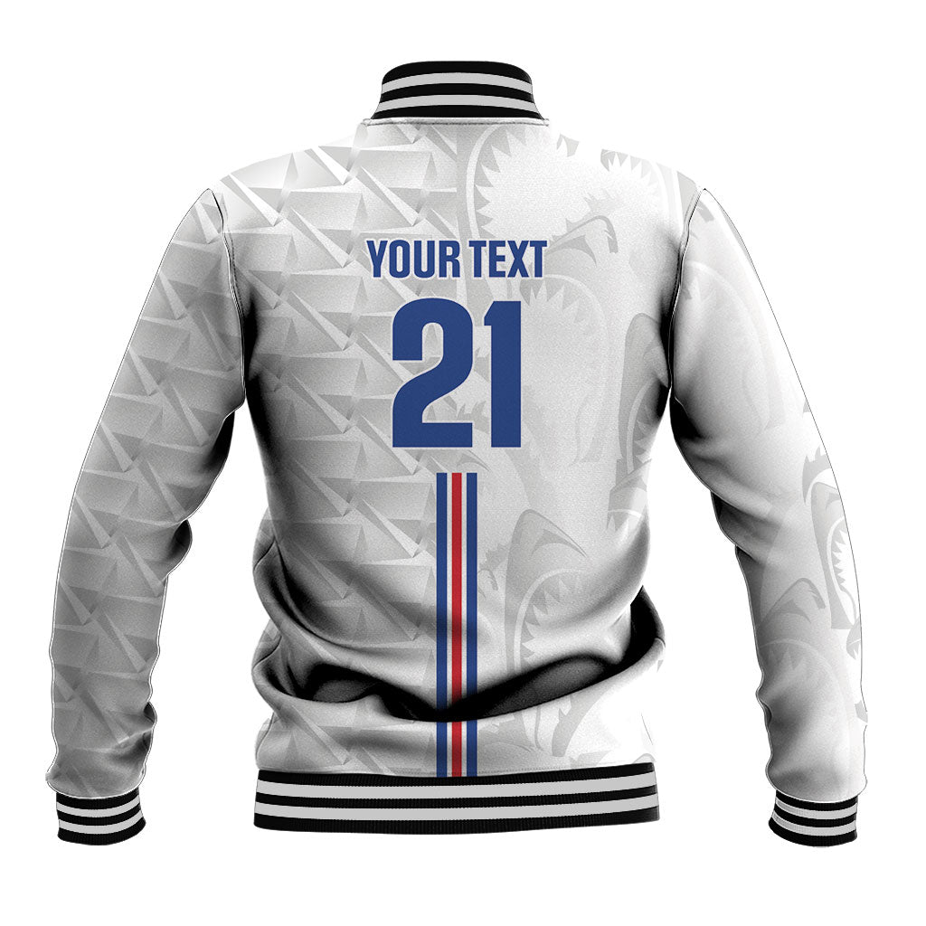 Cabo Verde Kopa di Mundu Custom Baseball Jacket Atlantic Waves White Edition