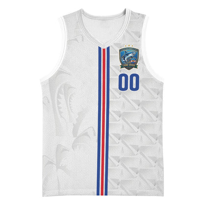 Cabo Verde Kopa di Mundu Custom Basketball Jersey Atlantic Waves White Edition
