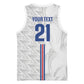 Cabo Verde Kopa di Mundu Custom Basketball Jersey Atlantic Waves White Edition