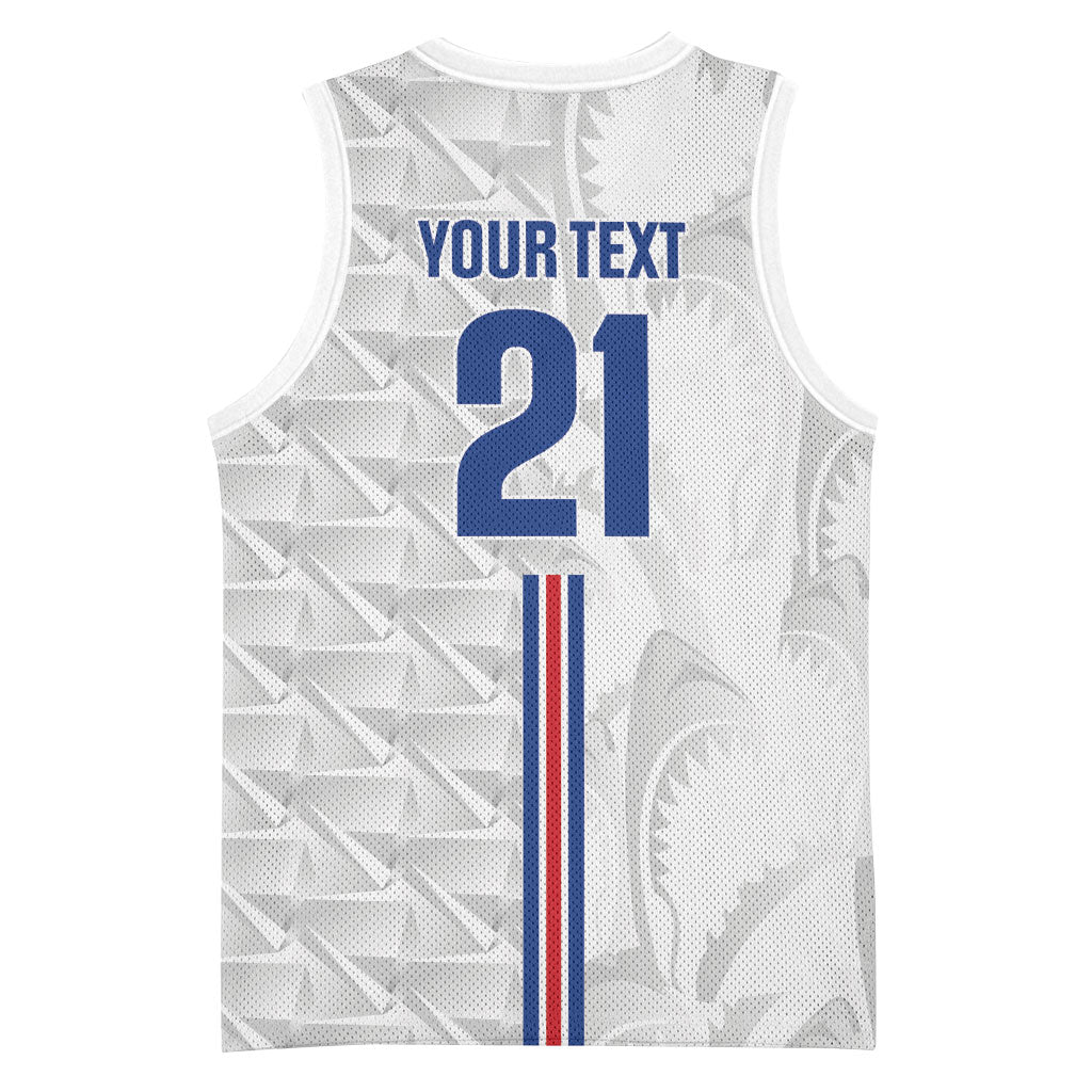 Cabo Verde Kopa di Mundu Custom Basketball Jersey Atlantic Waves White Edition