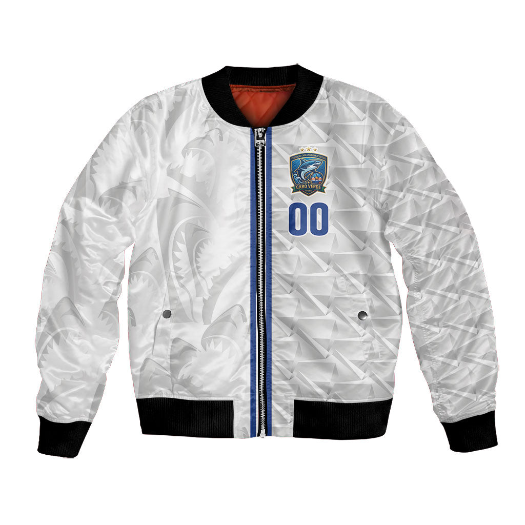 Cabo Verde Kopa di Mundu Custom Bomber Jacket Atlantic Waves White Edition