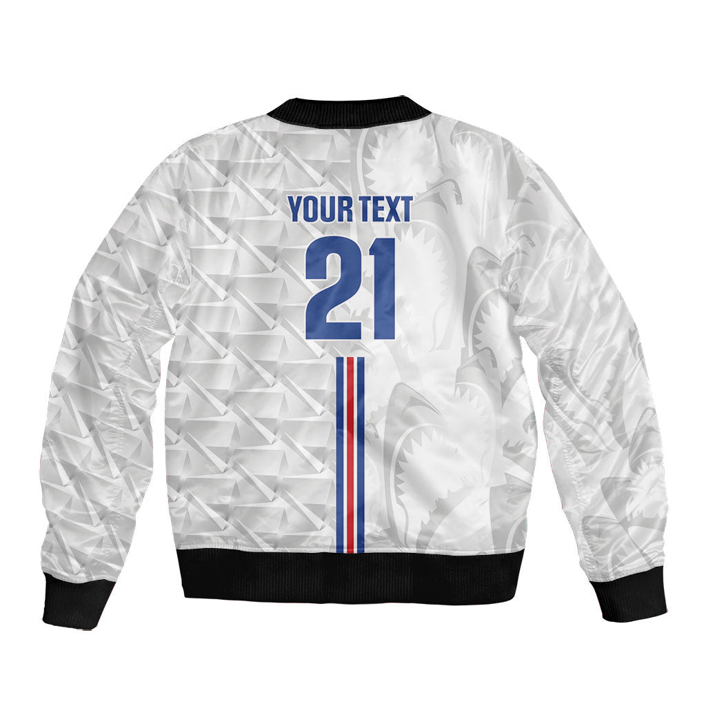 Cabo Verde Kopa di Mundu Custom Bomber Jacket Atlantic Waves White Edition