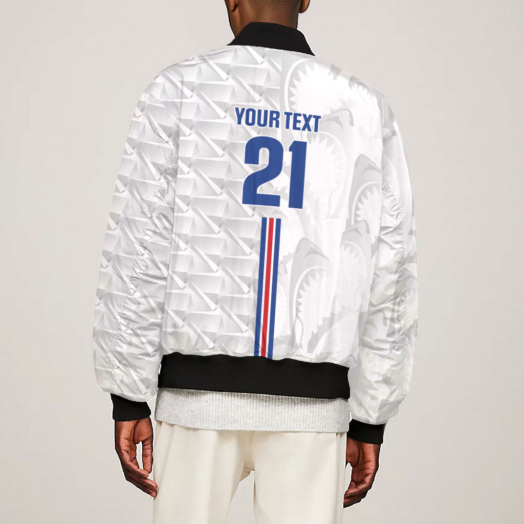 Cabo Verde Kopa di Mundu Custom Bomber Jacket Atlantic Waves White Edition