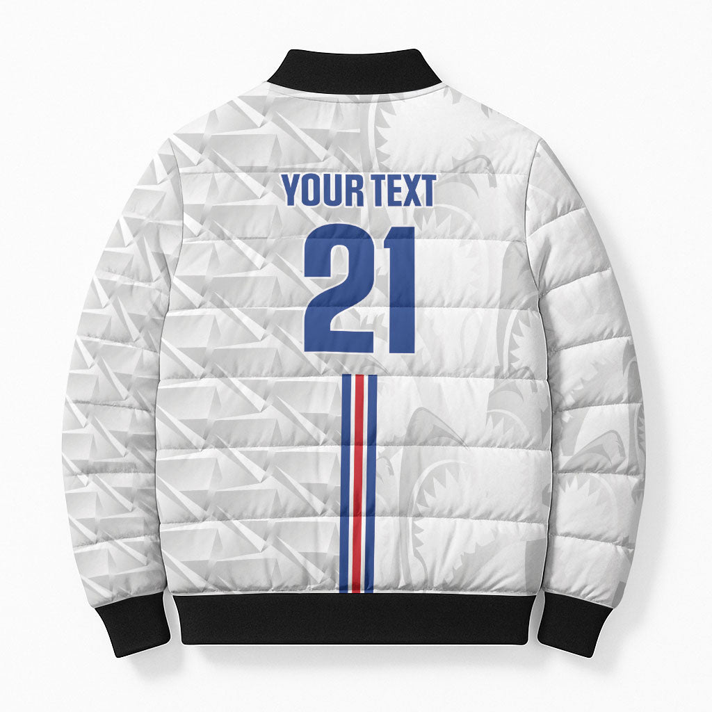Cabo Verde Kopa di Mundu Custom Bomber Puffer Jacket Atlantic Waves White Edition