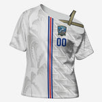 Cabo Verde Kopa di Mundu Custom Cross Shoulder Shirt Atlantic Waves White Edition