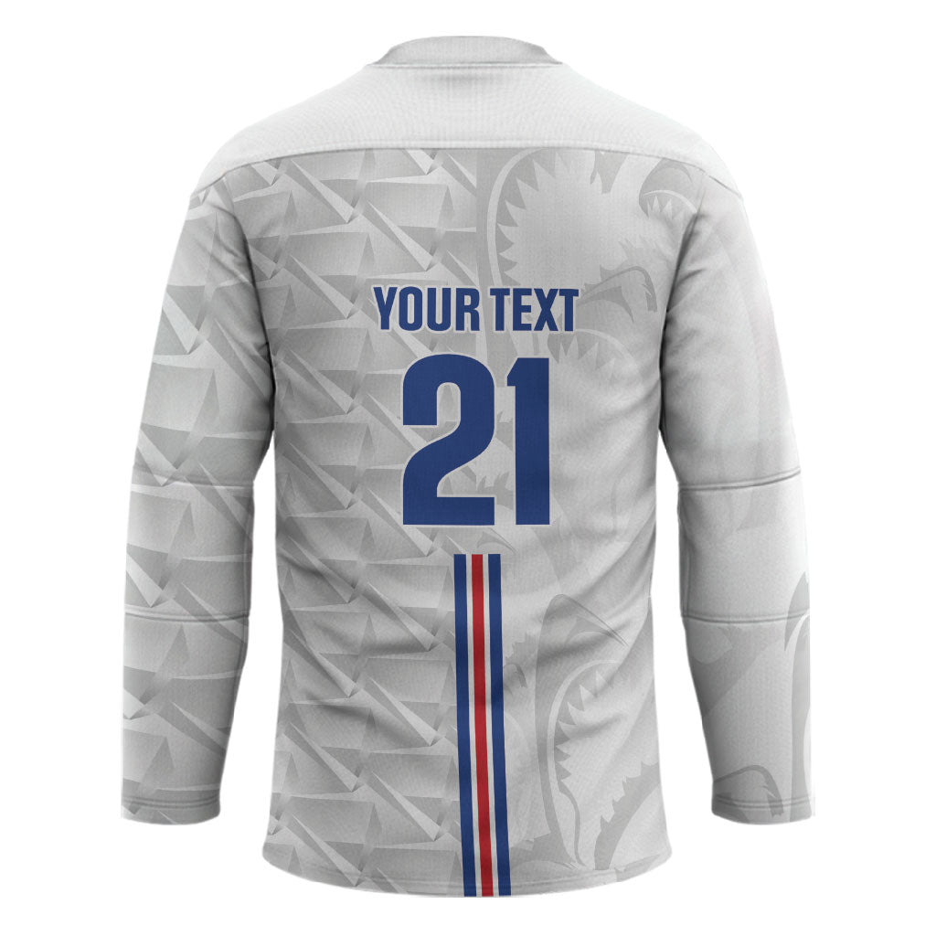 Cabo Verde Kopa di Mundu Custom Hockey Jersey Atlantic Waves White Edition
