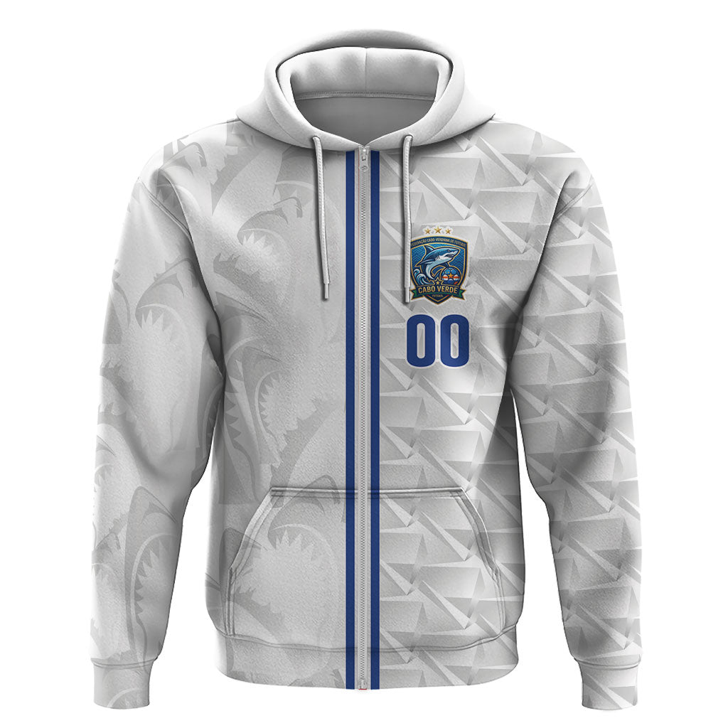 Cabo Verde Kopa di Mundu Custom Hoodie Atlantic Waves White Edition