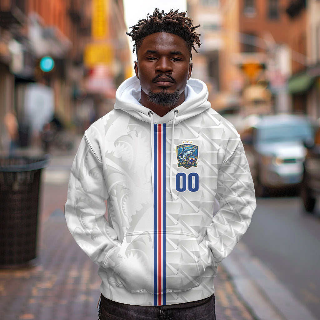 Cabo Verde Kopa di Mundu Custom Hoodie Atlantic Waves White Edition