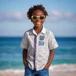 Cabo Verde Kopa di Mundu Custom Kid Hawaiian Shirt Atlantic Waves White Edition